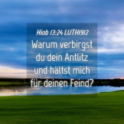 Picture 04 - Hiob 13:24 LUTH1912 - Warum verbirgst du dein Antlitz und hältst mich - Bible Verse Picture