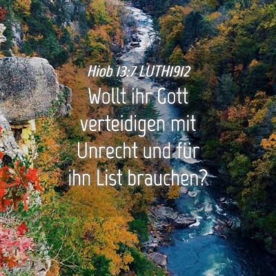 Picture 04 - Hiob 13:7 LUTH1912 - Wollt ihr Gott verteidigen mit Unrecht und für - Bible Verse Picture