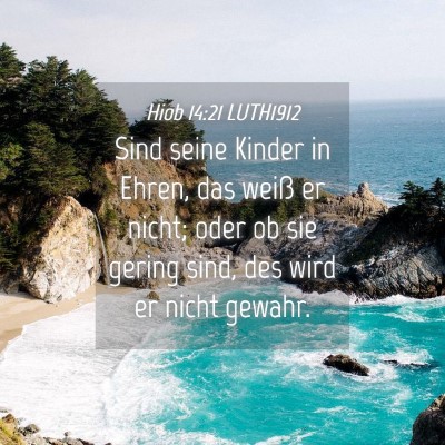 Picture 04 - Hiob 14:21 LUTH1912 - Sind seine Kinder in Ehren, das weiß er nicht; - Bible Verse Picture