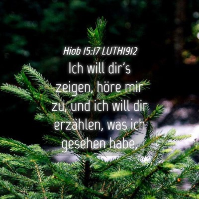 Picture 04 - Hiob 15:17 LUTH1912 - Ich will dir's zeigen, höre mir zu, und ich will - Bible Verse Picture