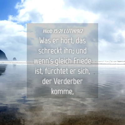 Picture 04 - Hiob 15:21 LUTH1912 - Was er hört, das schreckt ihn; und wenn's gleich - Bible Verse Picture