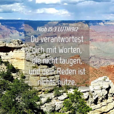 Picture 04 - Hiob 15:3 LUTH1912 - Du verantwortest dich mit Worten, die nicht - Bible Verse Picture