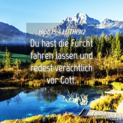 Picture 04 - Hiob 15:4 LUTH1912 - Du hast die Furcht fahren lassen und redest - Bible Verse Picture