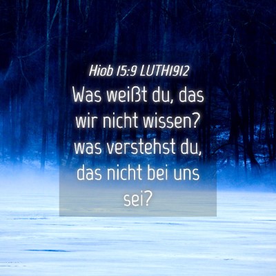 Picture 04 - Hiob 15:9 LUTH1912 - Was weißt du, das wir nicht wissen? was - Bible Verse Picture