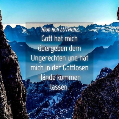 Picture 04 - Hiob 16:11 LUTH1912 - Gott hat mich übergeben dem Ungerechten und hat - Bible Verse Picture