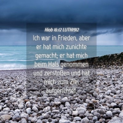 Picture 04 - Hiob 16:12 LUTH1912 - Ich war in Frieden, aber er hat mich zunichte - Bible Verse Picture