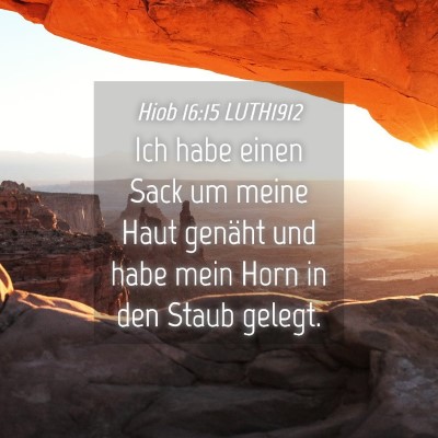 Picture 04 - Hiob 16:15 LUTH1912 - Ich habe einen Sack um meine Haut genäht und - Bible Verse Picture