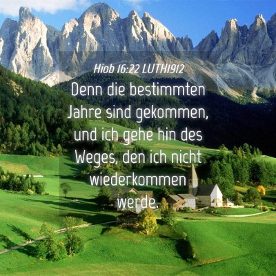 Picture 04 - Hiob 16:22 LUTH1912 - Denn die bestimmten Jahre sind gekommen, und ich - Bible Verse Picture