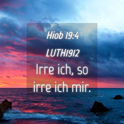 Picture 04 - Hiob 19:4 LUTH1912 - Irre ich, so irre ich - Bible Verse Picture
