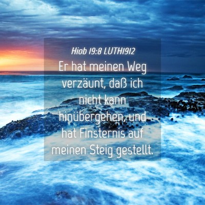 Picture 04 - Hiob 19:8 LUTH1912 - Er hat meinen Weg verzäunt, daß ich nicht kann - Bible Verse Picture