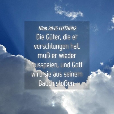 Picture 04 - Hiob 20:15 LUTH1912 - Die Güter, die er verschlungen hat, muß er - Bible Verse Picture