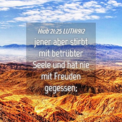 Picture 04 - Hiob 21:25 LUTH1912 - jener aber stirbt mit betrübter Seele und hat - Bible Verse Picture