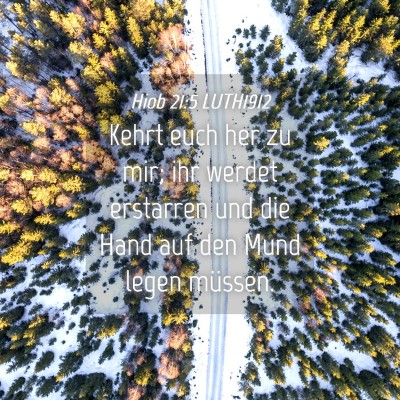 Picture 04 - Hiob 21:5 LUTH1912 - Kehrt euch her zu mir; ihr werdet erstarren und - Bible Verse Picture