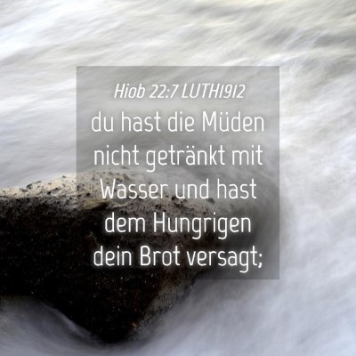 Picture 04 - Hiob 22:7 LUTH1912 - du hast die Müden nicht getränkt mit Wasser und - Bible Verse Picture