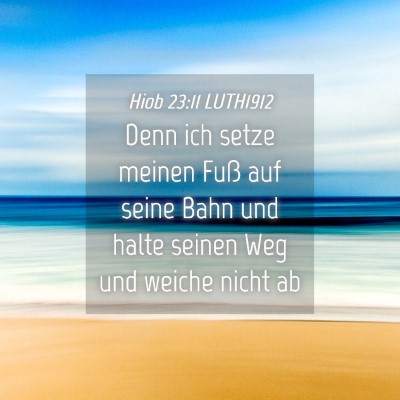 Picture 04 - Hiob 23:11 LUTH1912 - Denn ich setze meinen Fuß auf seine Bahn und - Bible Verse Picture