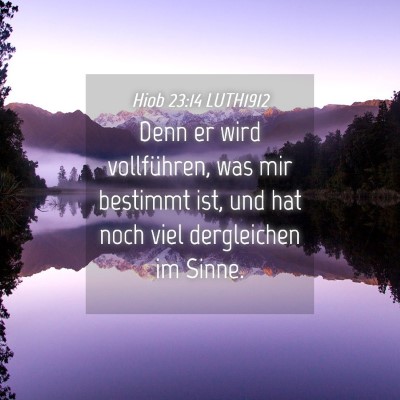 Picture 04 - Hiob 23:14 LUTH1912 - Denn er wird vollführen, was mir bestimmt ist, - Bible Verse Picture