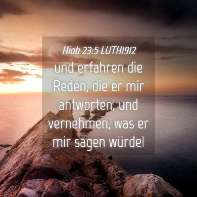 Picture 04 - Hiob 23:5 LUTH1912 - und erfahren die Reden, die er mir antworten, und - Bible Verse Picture