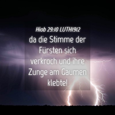 Picture 04 - Hiob 29:10 LUTH1912 - da die Stimme der Fürsten sich verkroch und ihre - Bible Verse Picture