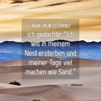 Picture 04 - Hiob 29:18 LUTH1912 - Ich gedachte: “Ich will in meinem Nest - Bible Verse Picture
