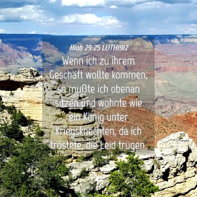 Picture 04 - Hiob 29:25 LUTH1912 - Wenn ich zu ihrem Geschäft wollte kommen, so - Bible Verse Picture
