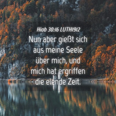Picture 04 - Hiob 30:16 LUTH1912 - Nun aber gießt sich aus meine Seele über mich, - Bible Verse Picture