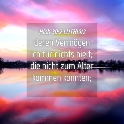 Picture 04 - Hiob 30:2 LUTH1912 - deren Vermögen ich für nichts hielt; die nicht - Bible Verse Picture