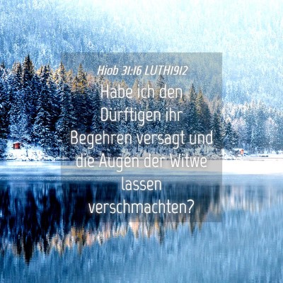 Picture 04 - Hiob 31:16 LUTH1912 - Habe ich den Dürftigen ihr Begehren versagt und - Bible Verse Picture