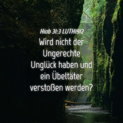 Picture 04 - Hiob 31:3 LUTH1912 - Wird nicht der Ungerechte Unglück haben und ein - Bible Verse Picture