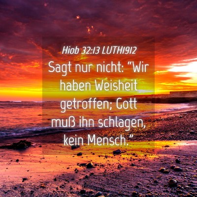 Picture 04 - Hiob 32:13 LUTH1912 - Sagt nur nicht: “Wir haben Weisheit getroffen; - Bible Verse Picture