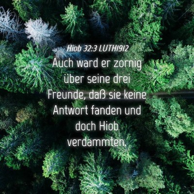 Picture 04 - Hiob 32:3 LUTH1912 - Auch ward er zornig über seine drei Freunde, - Bible Verse Picture
