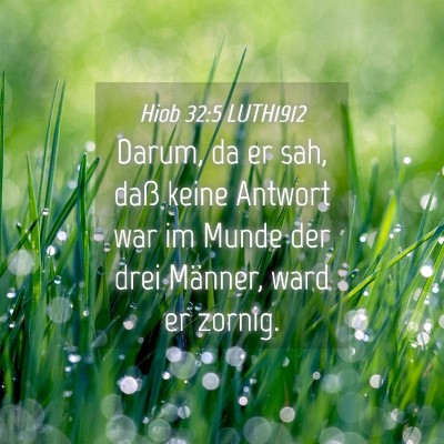 Picture 04 - Hiob 32:5 LUTH1912 - Darum, da er sah, daß keine Antwort war im Munde - Bible Verse Picture