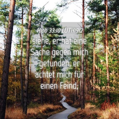 Picture 04 - Hiob 33:10 LUTH1912 - siehe, er hat eine Sache gegen mich gefunden, er - Bible Verse Picture