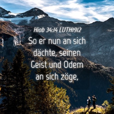 Picture 04 - Hiob 34:14 LUTH1912 - So er nun an sich dächte, seinen Geist und Odem - Bible Verse Picture