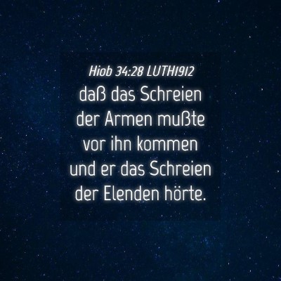 Picture 04 - Hiob 34:28 LUTH1912 - daß das Schreien der Armen mußte vor ihn kommen - Bible Verse Picture