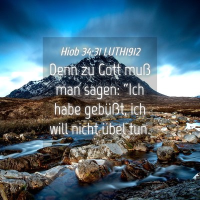 Picture 04 - Hiob 34:31 LUTH1912 - Denn zu Gott muß man sagen: “Ich habe - Bible Verse Picture