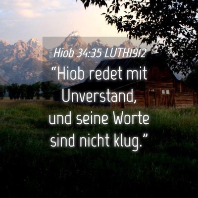 Picture 04 - Hiob 34:35 LUTH1912 - “Hiob redet mit Unverstand, und seine Worte - Bible Verse Picture
