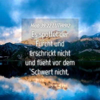 Picture 04 - Hiob 39:22 LUTH1912 - Es spottet der Furcht und erschrickt nicht und - Bible Verse Picture