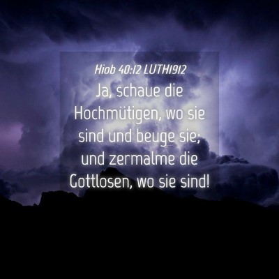 Picture 04 - Hiob 40:12 LUTH1912 - Ja, schaue die Hochmütigen, wo sie sind und - Bible Verse Picture
