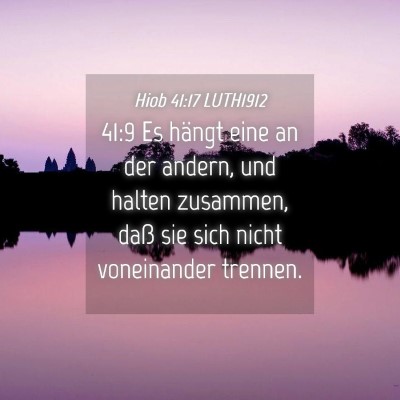 Picture 04 - Hiob 41:17 LUTH1912 - 41:9 Es hängt eine an der andern, und halten - Bible Verse Picture