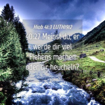 Picture 04 - Hiob 41:3 LUTH1912 - 40:27 Meinst du, er werde dir viel Flehens machen - Bible Verse Picture