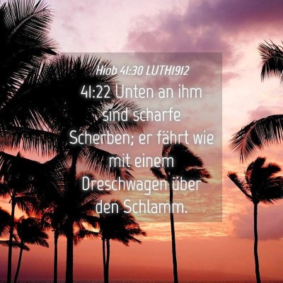 Picture 04 - Hiob 41:30 LUTH1912 - 41:22 Unten an ihm sind scharfe Scherben; er - Bible Verse Picture