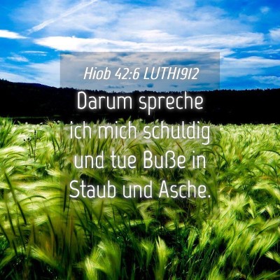 Picture 04 - Hiob 42:6 LUTH1912 - Darum spreche ich mich schuldig und tue Buße in - Bible Verse Picture
