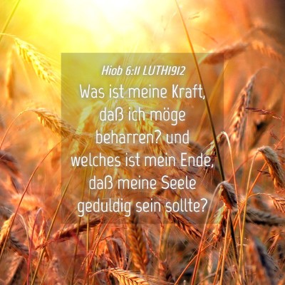 Picture 04 - Hiob 6:11 LUTH1912 - Was ist meine Kraft, daß ich möge beharren? und - Bible Verse Picture