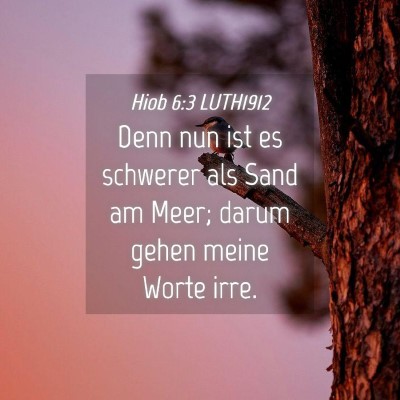 Picture 04 - Hiob 6:3 LUTH1912 - Denn nun ist es schwerer als Sand am Meer; darum - Bible Verse Picture