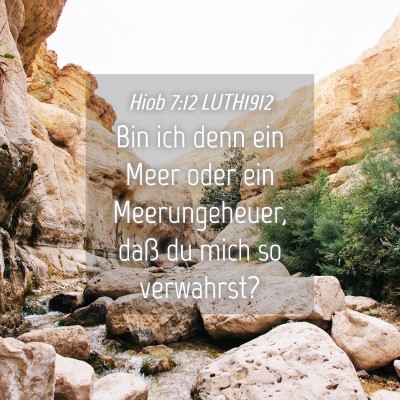 Picture 04 - Hiob 7:12 LUTH1912 - Bin ich denn ein Meer oder ein Meerungeheuer, - Bible Verse Picture