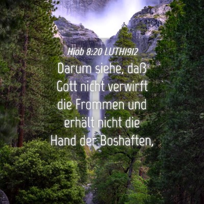 Picture 04 - Hiob 8:20 LUTH1912 - Darum siehe, daß Gott nicht verwirft die Frommen - Bible Verse Picture