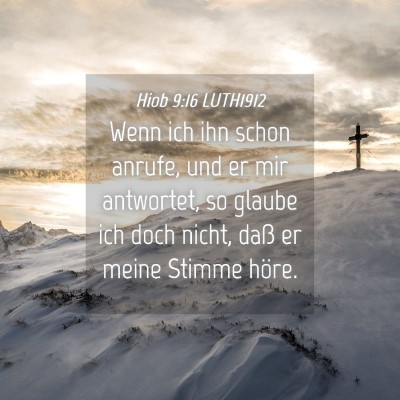 Picture 04 - Hiob 9:16 LUTH1912 - Wenn ich ihn schon anrufe, und er mir antwortet, - Bible Verse Picture
