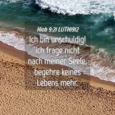 Picture 04 - Hiob 9:21 LUTH1912 - Ich bin unschuldig! ich frage nicht nach meiner - Bible Verse Picture
