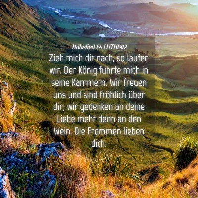 Picture 04 - Hohelied 1:4 LUTH1912 - Zieh mich dir nach, so laufen wir. Der König - Bible Verse Picture