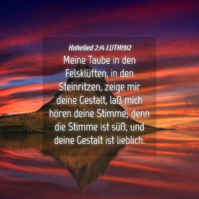 Picture 04 - Hohelied 2:14 LUTH1912 - Meine Taube in den Felsklüften, in den - Bible Verse Picture